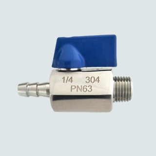 Mini Ball Valve Stainless Steel Male to Barb