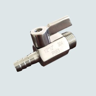 Mini Ball Valve Stainless Steel Male to Barb