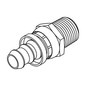 Push On Barb to Pipe Swivel Fitting